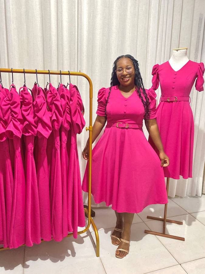 Vestido pink Flor Modas